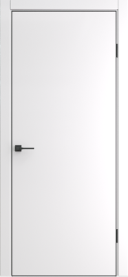 Межкомнатная дверь "ДП-50", пг, White Pearl, AL-кромка, черная