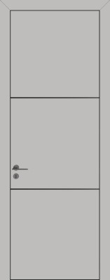 Межкомнатная дверь "К 11" ALU, по Black, серая матовая